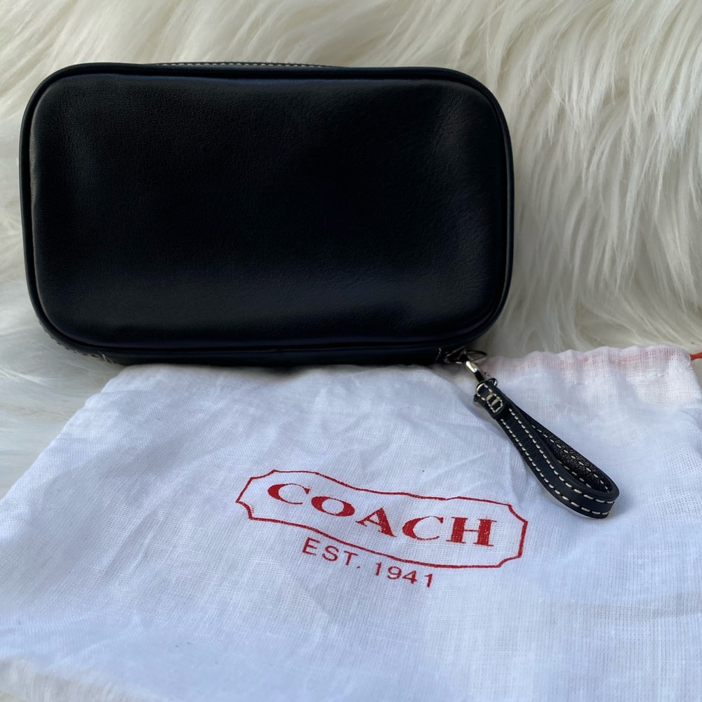 COACH Black Leather Jewelry Pouch🖤